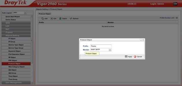 DrayTek Vigor2960 admin