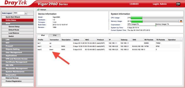 DrayTek Vigor2960 admin