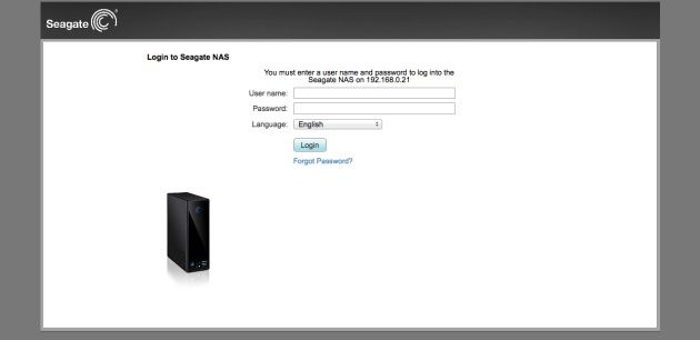 Seagate NAS login