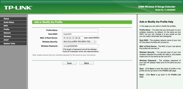 Funkcja Profile