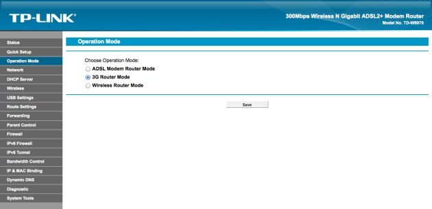 TP-Link TL-W8970N mode
