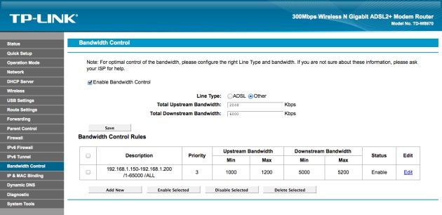Bandwidth Control