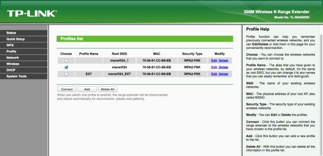 Funkcja Profile