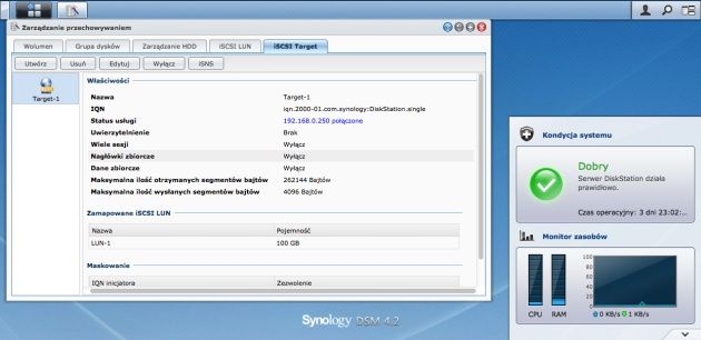 obsługa protokołu iSCSI