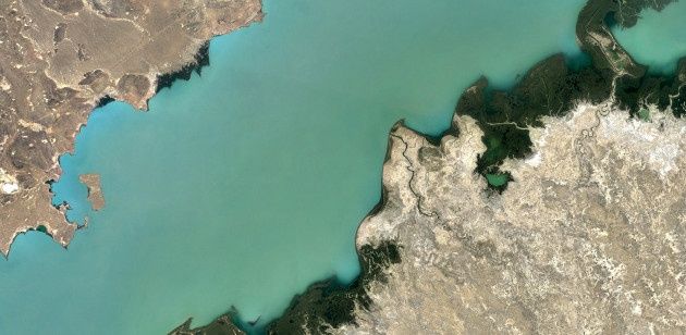Google Mapy Landsat 8 Bałchasz, Kazachstan