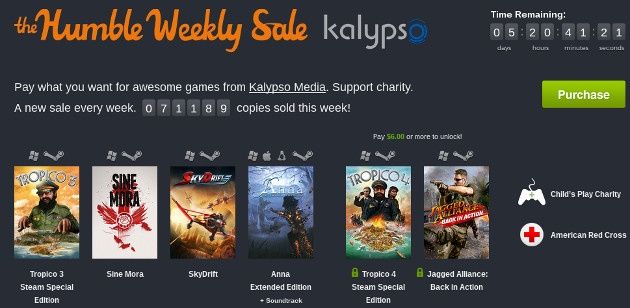 humble weekly sale gry kalypso media tropico anna skydrive