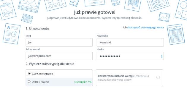 Dropbox Pro nowe ceny
