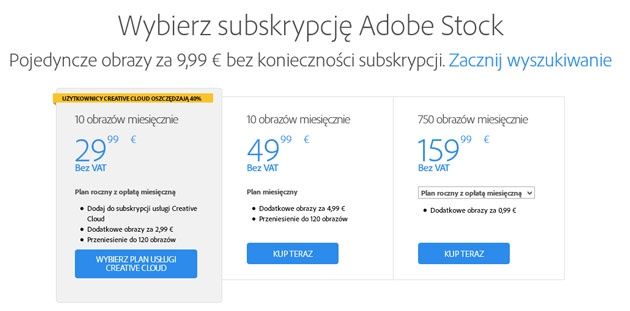 Adobe Stock plany