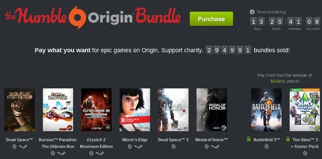 humble origin bundle akcja wyprzedaż gry ea battefield 3 medal of honor the sims 3 dead space 3