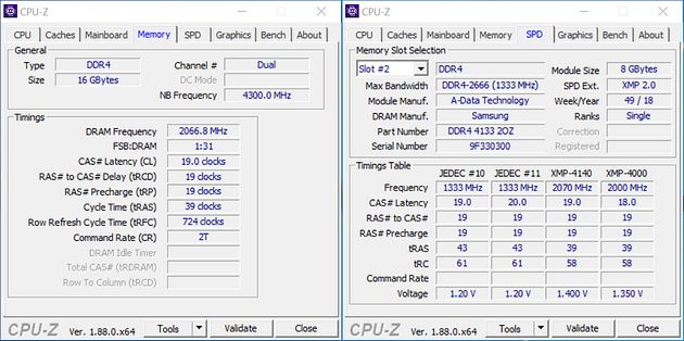 RAM ADATA XPG SPECTRIX D80 - CPU-Z