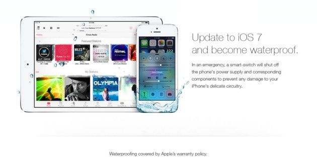 Apple iOS 7 nie zapewnia wodoodporności