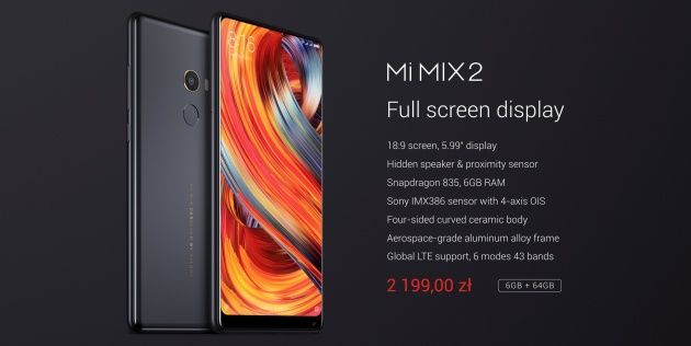 Xiaomi Mi MIX 2 cechy