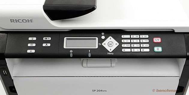 RICOH SP 204SFN - panel sterowania
