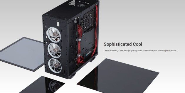 FSP CMT 510 obudowa panele trzy szkło hartowane