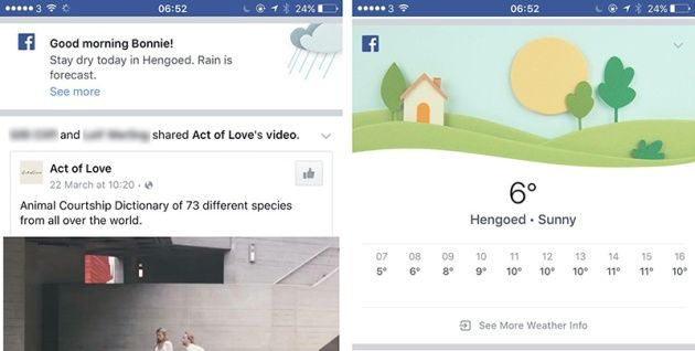 Facebook aplikacja pogoda