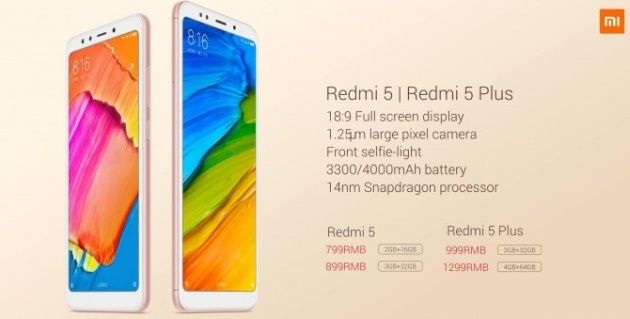 Redmi 5 i Redmi 5 Plus ceny