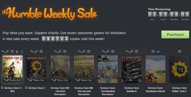 humble weekly sale akcja płac ile chcesz gry seria serious sam