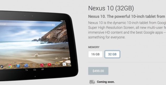 Nexus 10 tablet sprzedaż