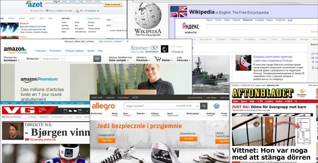 Europejskie witryny internetowe