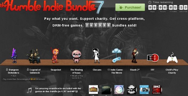 humble indie bundle 7 logo gry akcja płać ile chcesz shank 2 snapshot closure, the binding of isaac wrath od the lamb dlc indie game the movie film legend of girmrock dungeon defenders