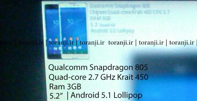 Xperia Z4 smartfon przeciek specyfikacja