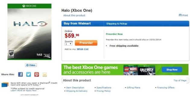Halo 5 gra Walmart oferta
