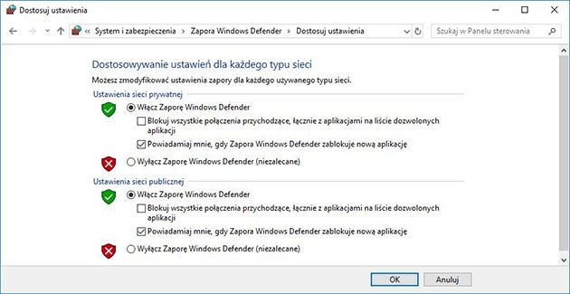 Windows Defender - darmowy firewall systemu Windows