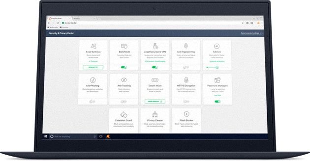 Avast Secure Browser laptop