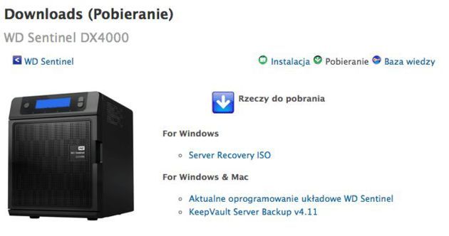 WD Sentinel DX4000 - konfiguracja