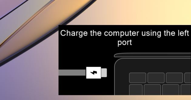 ładowanie laptopa tylko z lewej strony