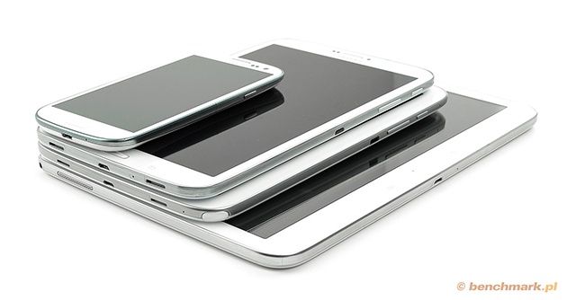 Od góry: Galaxy S3, Galaxy Tab 3 8.0, Galaxy Note 8.0, Galaxy Tab 3 10.1