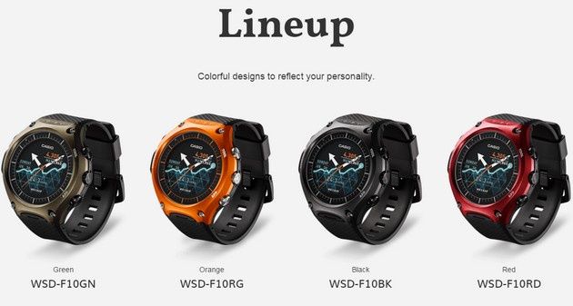 Casio WSD-F10 kolory