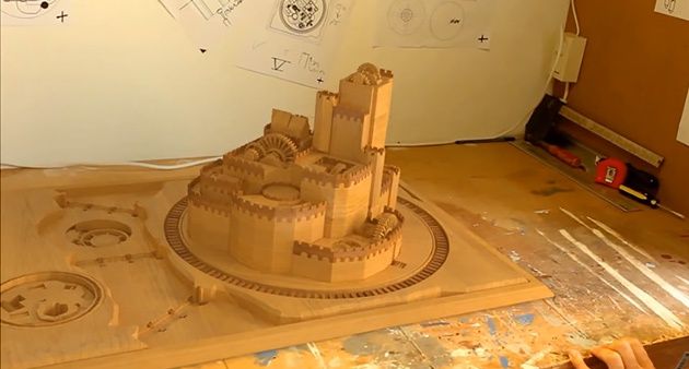 Drewniany zamek model Blender 3D