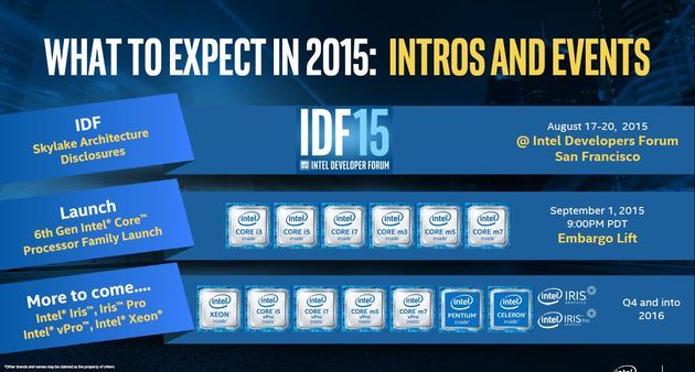 Intel Skylake - plan wydawniczy