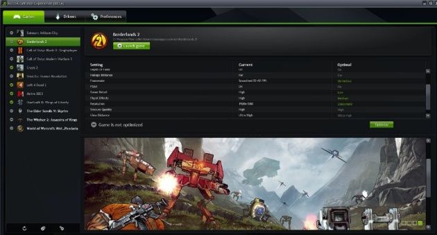GeForce Experience nowa aplikacja do automatycznejoptymalizacji gier