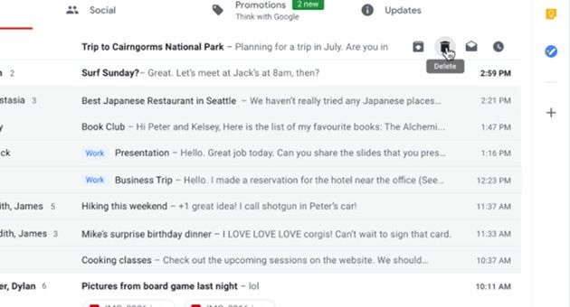 Gmail menu