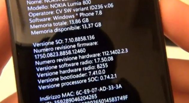 Nokia Lumia 800 Windows Phone 7.8