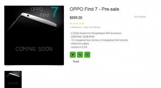Oppo Find 7 smartfon cena