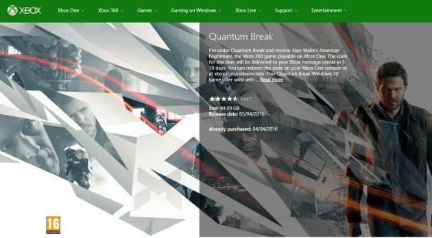 Quantum Break pre-load