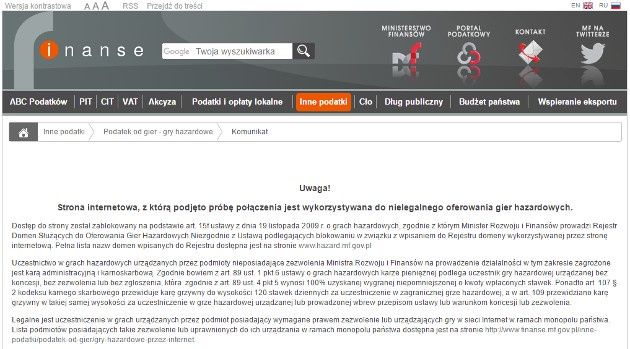 MF rejestr stron zakazanych info