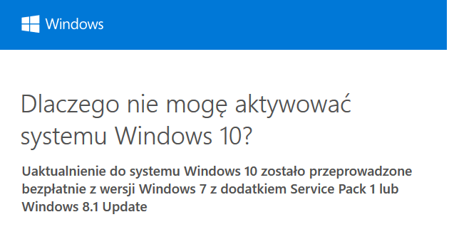 Windows 10 problem z aktywacją - kod błędu: 0xC004F034