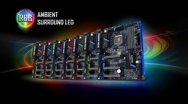 Gigabyte GA-Z170X-Designare podświetlenie Ambient Surround LED