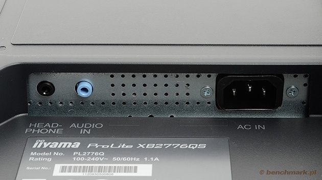 Monitor iiyama prolite XB2776QS - złącze zasilania