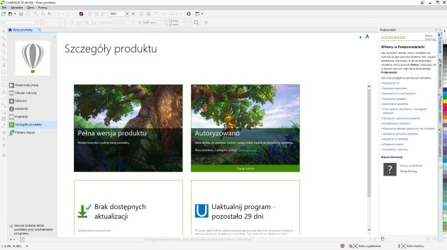 CorelDRAW Graphics Suite X8 szczegóły
