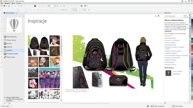 CorelDRAW Graphics Suite X8 interfejs