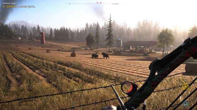 Far Cry 5 - niedźwiedź atakuje byka