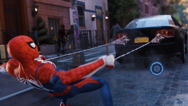 Spider-Man - łapanie samochodu (QTE)