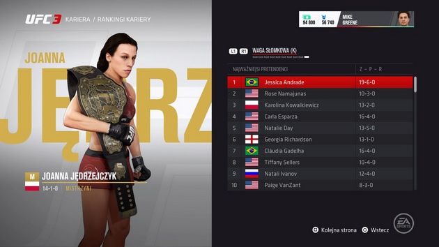 EA Sports UFC 3 - Joanna Jędrzejczak