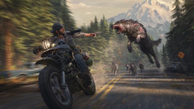 Days Gone - wilki atakujące motocykl