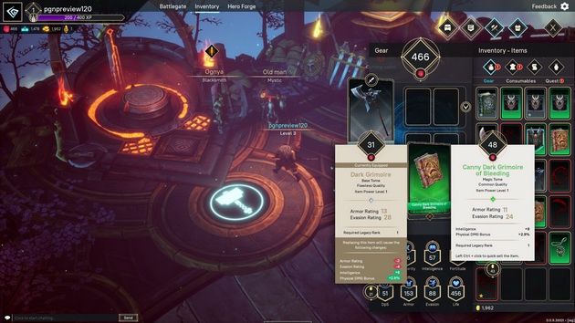 Pagan Online - przeglądanie przedmiotów w ekwipunku